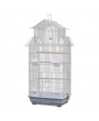 39" Bird Cage Pet Supplies Metal Cage with Open Play Top with three Additional Toys White