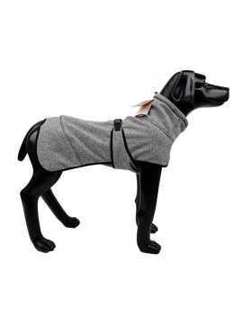 Water Repellent Softshell Dog Jacket Pet Clothes for Spring Autumn，Outdoor Sport Dog Jacket with High Neckline Collar Cold Weather Pets Apparel Winter Warm Coats Puppy Comfort Vest-（lightgray，size M）