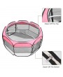 HOBBYZOO 45" Portable Foldable 600D Oxford Cloth & Mesh Pet Playpen Fence with Eight Panels  Pink
