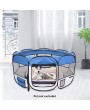HOBBYZOO 45" Portable Foldable 600D Oxford Cloth & Mesh Pet Playpen Fence with Eight Panels  Blue