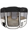 HOBBYZOO 57" Portable Foldable 600D Oxford Cloth & Mesh Pet Playpen Fence with Eight Panels Black