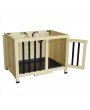 Opening Roof Foldable Pet Shelter Dog House Pet Bed Wood Shelter Kennel Home Beige for Small Dogs Outdoor or Indoor