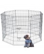 42" Tall Wire Fence Pet Dog Cat Folding Exercise Yard 8 Panel Metal Play Pen Black