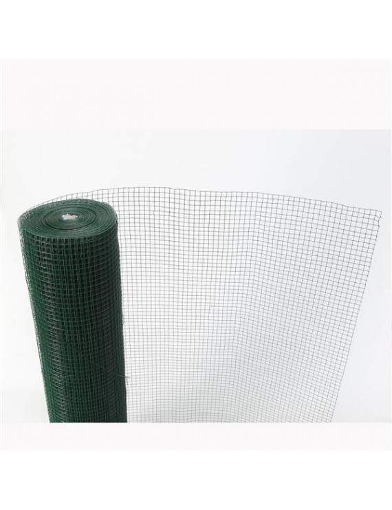 Green PVC Coated Chicken Wire Mesh 6M Fencing Garden Barrier Metal Fence