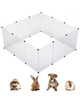 Pet Playpen, Portable Large Plastic Yard Fence Small Animals, Puppy Kennel Crate Fence Tent, Large Size 28" x 20"