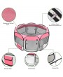 HOBBYZOO 36" Portable Foldable 600D Oxford Cloth & Mesh Pet Playpen Fence with Eight Panels Pink