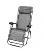 2PCS Zero Gravity Lounge Chair Grey with Portable Cup Holder Table