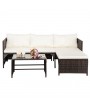 3pcs 1 Double Seat 1 Imperial Concubine Seat 1 Tea Table Rattan Sofa With Brown Gradient
