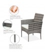OSHION Outdoor Living Room Balcony Rattan Furniture Four-Piece-Gray