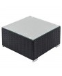 Fully Equipped Weaving Rattan Sofa Set with 2pcs Corner Sofas & 2pcs Single Sofas Black