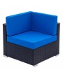 Fully Equipped Weaving Rattan Sofa Set with 2pcs Corner Sofas & 1 pcs Coffee Table Black