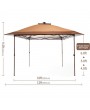 Outdoor Pop Up Gazebo Canopy with Mosquito Netting and Solar LED Light for Parties and Outdoor Activities