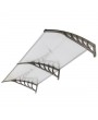 [US-W]HT-200 x 100 Household Application Door & Window Rain Cover Eaves Canopy Silver & Gray Bracket